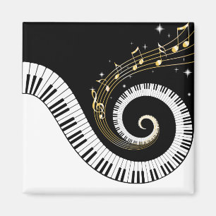 Imán Piano Keys y Gold Music Notes