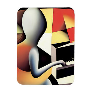 Imán Piano Player - Arte de aerógrafo