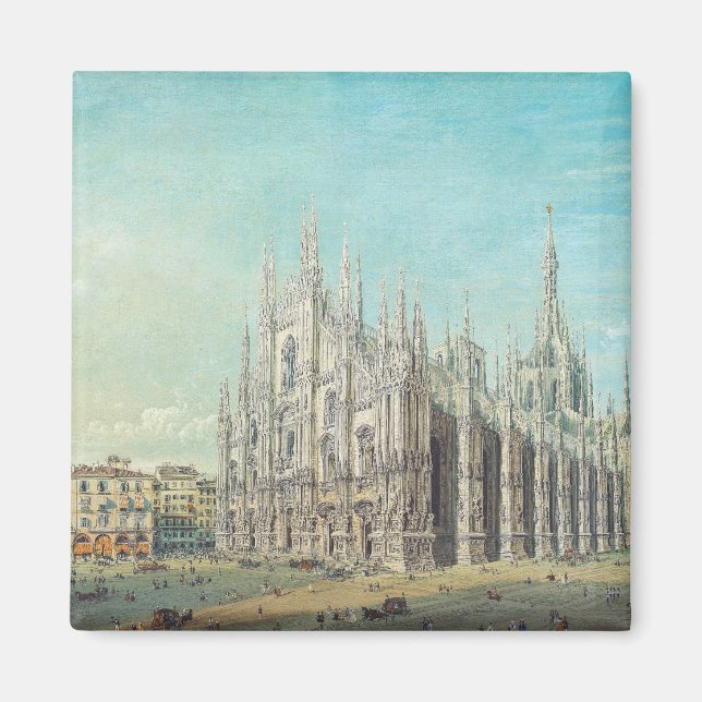 Imán Piazza del Duomo en Milán por Carlo Bossoli (Frente)