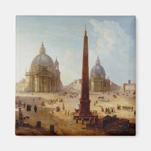 Imán Piazza del Popolo, Roma (aceite en lona)