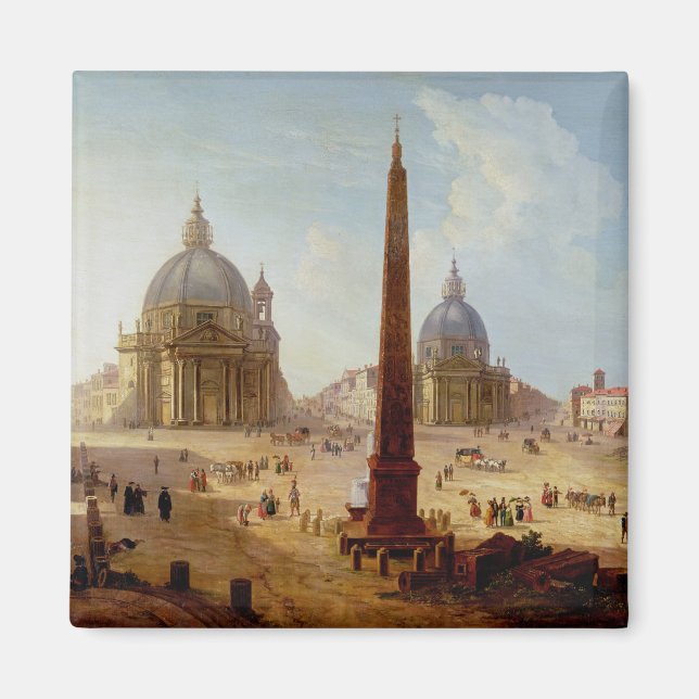 Imán Piazza del Popolo, Roma (aceite sobre lienzo) (Frente)