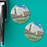 Imán Piazza san Marco en el Palacio del Gran Canal de V<br><div class="desc">Una maravillosa vista de Venecia (Italia) desde el Gran Canal. En este imán frigorífico se ve el Palacio del Perro a la derecha,  la Piazza San Marco en el centro y el Campanile de San Marcos ligeramente a la izquierda.</div>