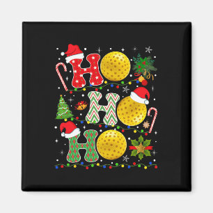 Imán Pickleball de árbol de navidad Ho Ho Santa Luces X