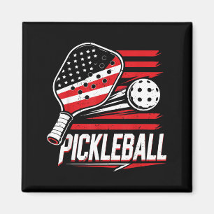 Imán Pickleball de mujeres 4 de julio bandera americana