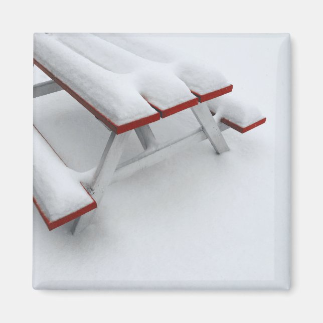 Imán picnic de nieve (Frente)