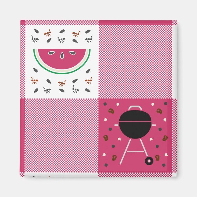 imán picnic de verano (Frente)