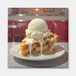 Imán Pie de Apple y helado de vainilla en Diner