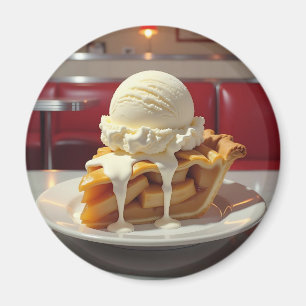 Imán Pie de Apple y helado de vainilla en Diner