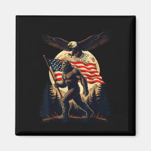 Imán Pie grande bigfoot sasquatch bandera americana pat
