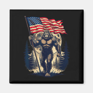 Imán Pie grande bigfoot sasquatch bandera americana pat