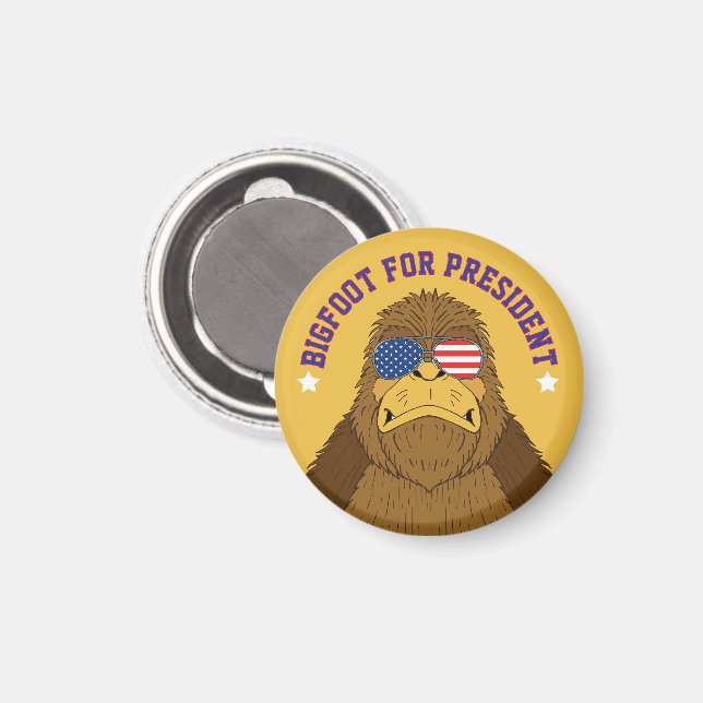 Imán Pie Grande Para El Presidente Funny Sasquatch (Anverso/Reverso)