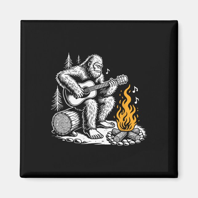 Imán Pie Grande tocando guitarra en fogata divertida ac (Frente)