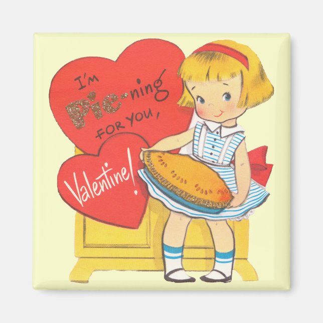 Imán Pie-ning Para Usted Retro Valentine (Frente)