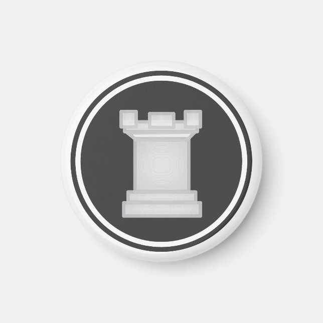 Imán Piece de ajedrez White Rook (Frente)