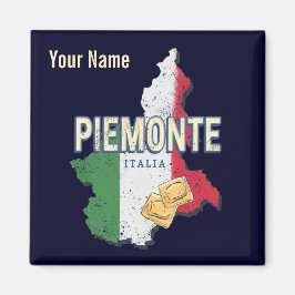 Imán Piedmont Italia Retro Región Mapa Pasta de cosecha
