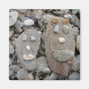 Imán Piedra, caras de la cáscara en la playa