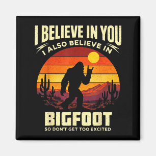 Imán Piedra divertida Bigfoot Cree Atardecer Sasquatch