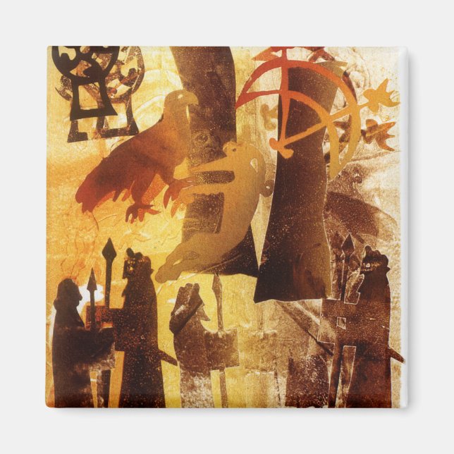 Imán Piedra testigo y símbolos (Frente)