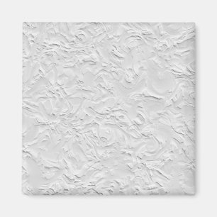 Imán Piedra texturizada blanca, arte abstracto monocrom