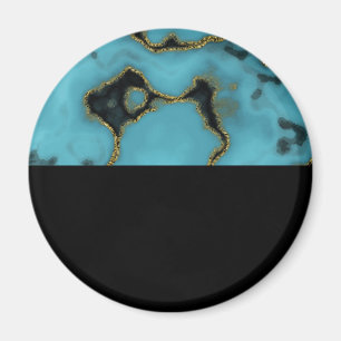 Imán Piedra turquesa oro y negro
