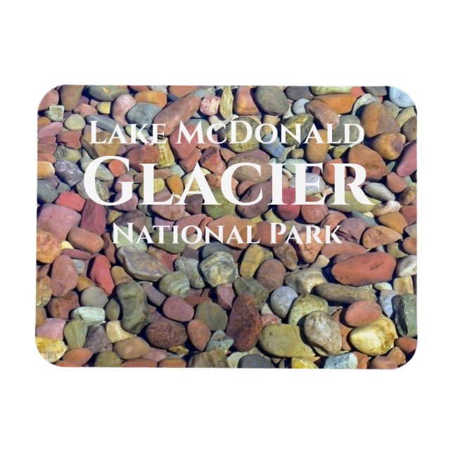Imán Piedras suaves en el lago de agua McDonald, policí (Horizontal)
