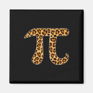 Imán Piel de impresión de leopardo de Pi Cheetah Pi Day
