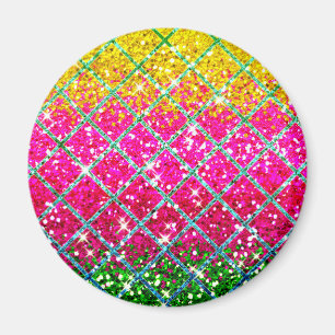 Imán Piel de serpiente rosa purpurina