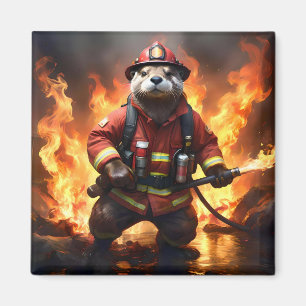 Imán **"Pieles y llamas: La ardiente de un bombero de p