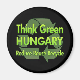 Imán Piense Hungría verde