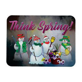 Imán piense la primavera con el muñeco de nieve y el