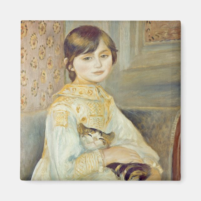 Imán Pierre A Renoir | Julie Manet con gato (Frente)