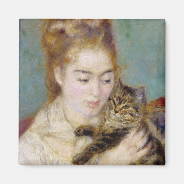 Imán Pierre A Renoir | Mujer con gato (Frente)