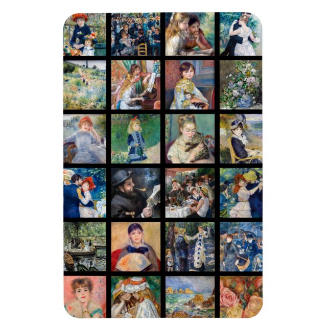 Imán Pierre-Auguste Renoir - Collage de obras maestras (Vertical)