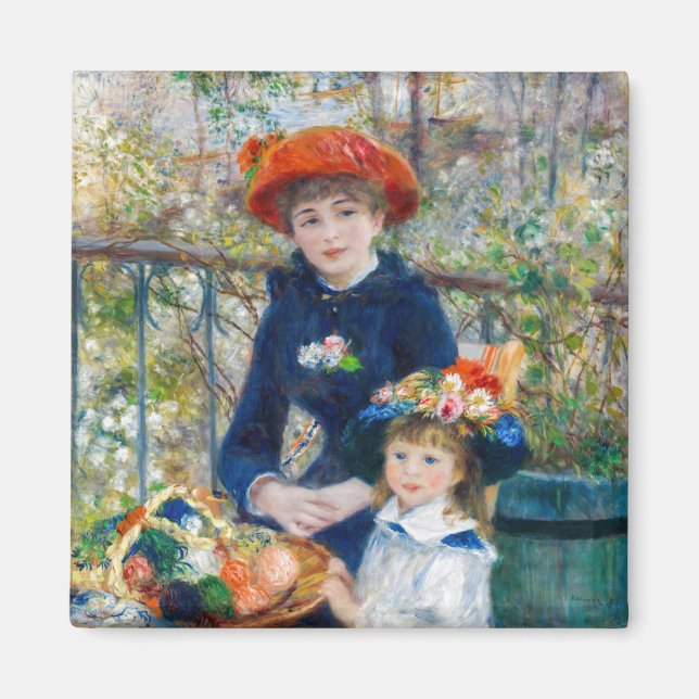 Imán Pierre-Auguste Renoir - Dos hermanas en la terraza (Frente)