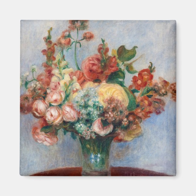 Imán Pierre-Auguste Renoir - Flores en un jarrón (Frente)