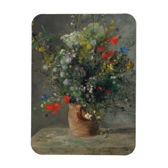 Imán Pierre-Auguste Renoir - Flores en una plaza 1866 (Vertical)