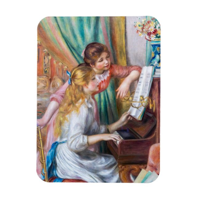 Imán Pierre Auguste Renoir - Jóvenes Chicas en el piano (Vertical)