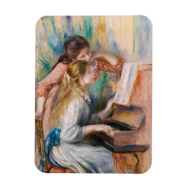 Imán Pierre Auguste Renoir - Jóvenes Chicas en el piano (Vertical)
