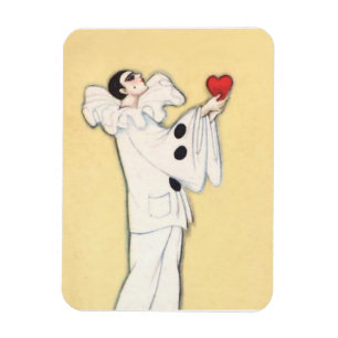 Imán Pierrot con corazón rojo de Sophia Chiostri