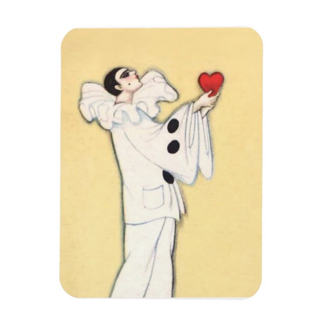 Imán Pierrot con corazón rojo de Sophia Chiostri (Vertical)