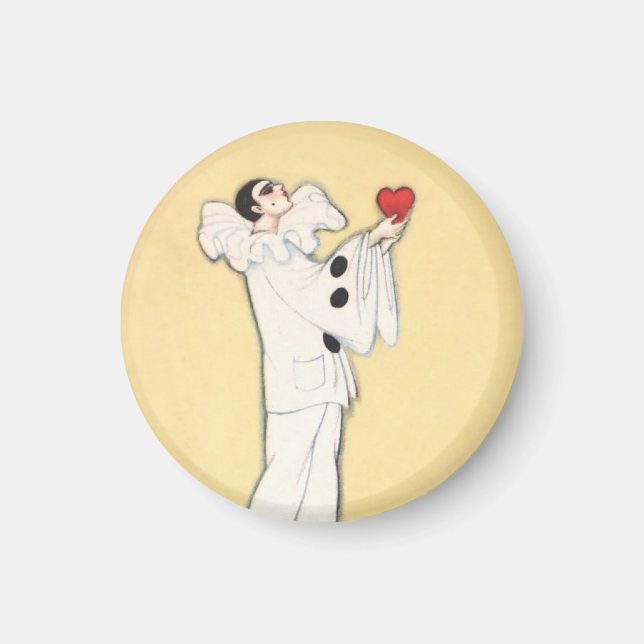 Imán Pierrot con corazón rojo de Sophia Chiostri (Frente)