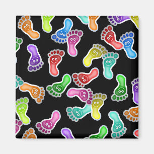 Imán Pies felices de papel pintado