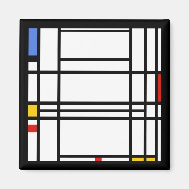Imán Piet Mondrian, Composición 10 (Frente)