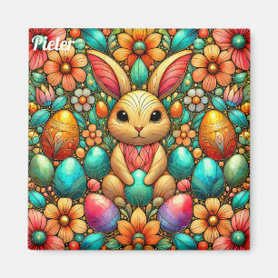 Imán PIETER ~ Conejo de Pascua y Huevos ~