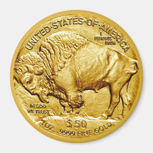 Imán Pieza de oro del búfalo estadounidense de 50 dólar