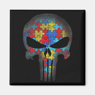 Imán Pieza de rompecabezas de autismo cráneo concientiz