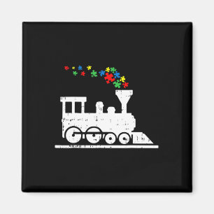 Imán Pieza de rompecabezas de tren Autismo Conciencia N