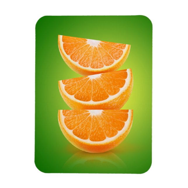 Imán Piezas de naranja sobre verde (Vertical)