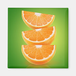 Imán Piezas de naranja sobre verde