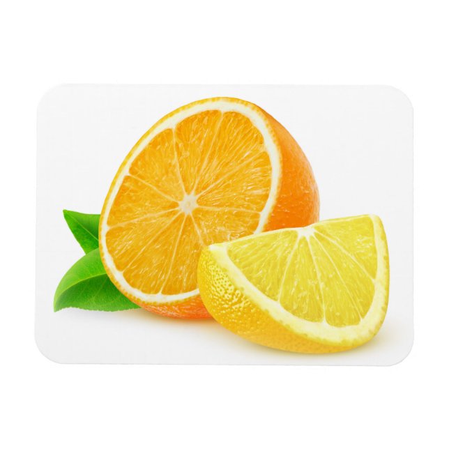 Imán Piezas de naranja y limón (Horizontal)